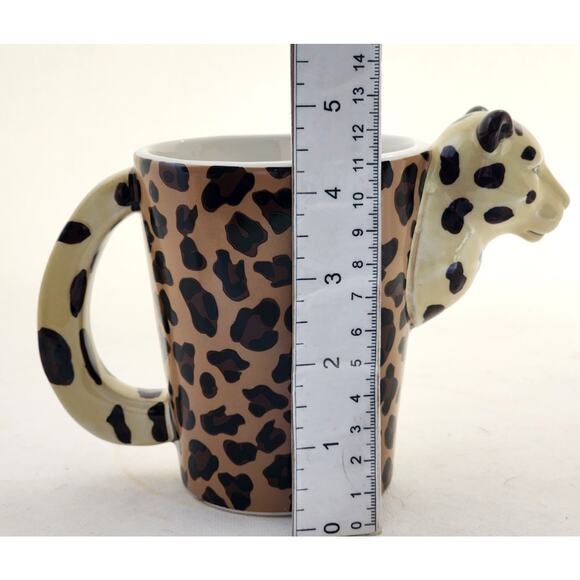MUG/CUP-Leopard Print-Leopard Head and Handle, Unique, Holds 8 oz/1 cup - Picture 9 of 13